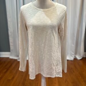 Faded Glory cream long sleeve burnout tunic shirt women’s size small EUC